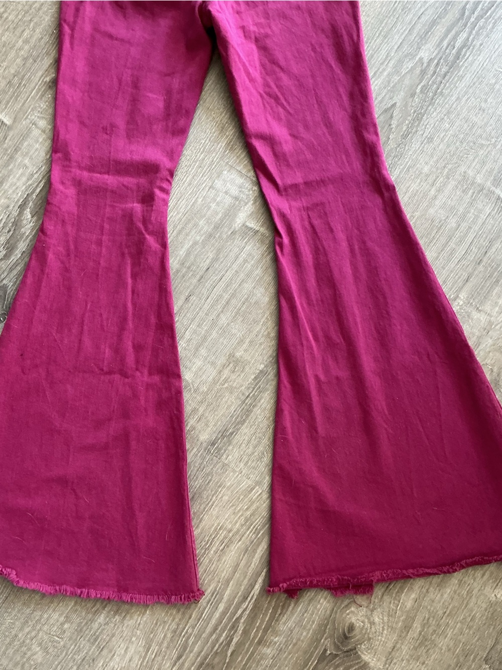Rock & Roll Bargain Button Bell Mid-rise Raspberry Jeans - Picture 10 of 11